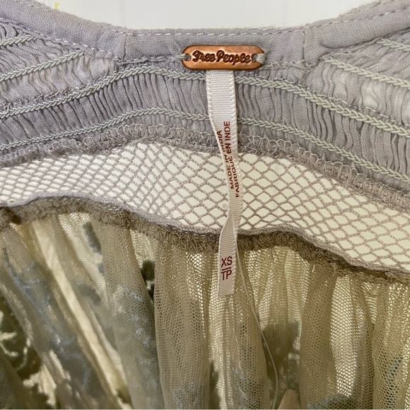 Free People Sheer Meadows Bodysuit Women’s Size XS Embroidered Blue Green NWT - Picture 11 of 15